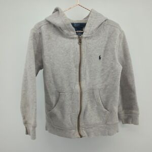 Polo Ralph Lauren Boys Youth 6‎ Gray Zip Hoodie Sweatshirt *read*